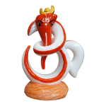 Lord Ganesha Idol for Car Dashboard, Home & Office Decor | White & Gold Ganpati Murti with Diamond Accents | Ganesh Statue for Pooja, Gift & Decoration – Resin Finish